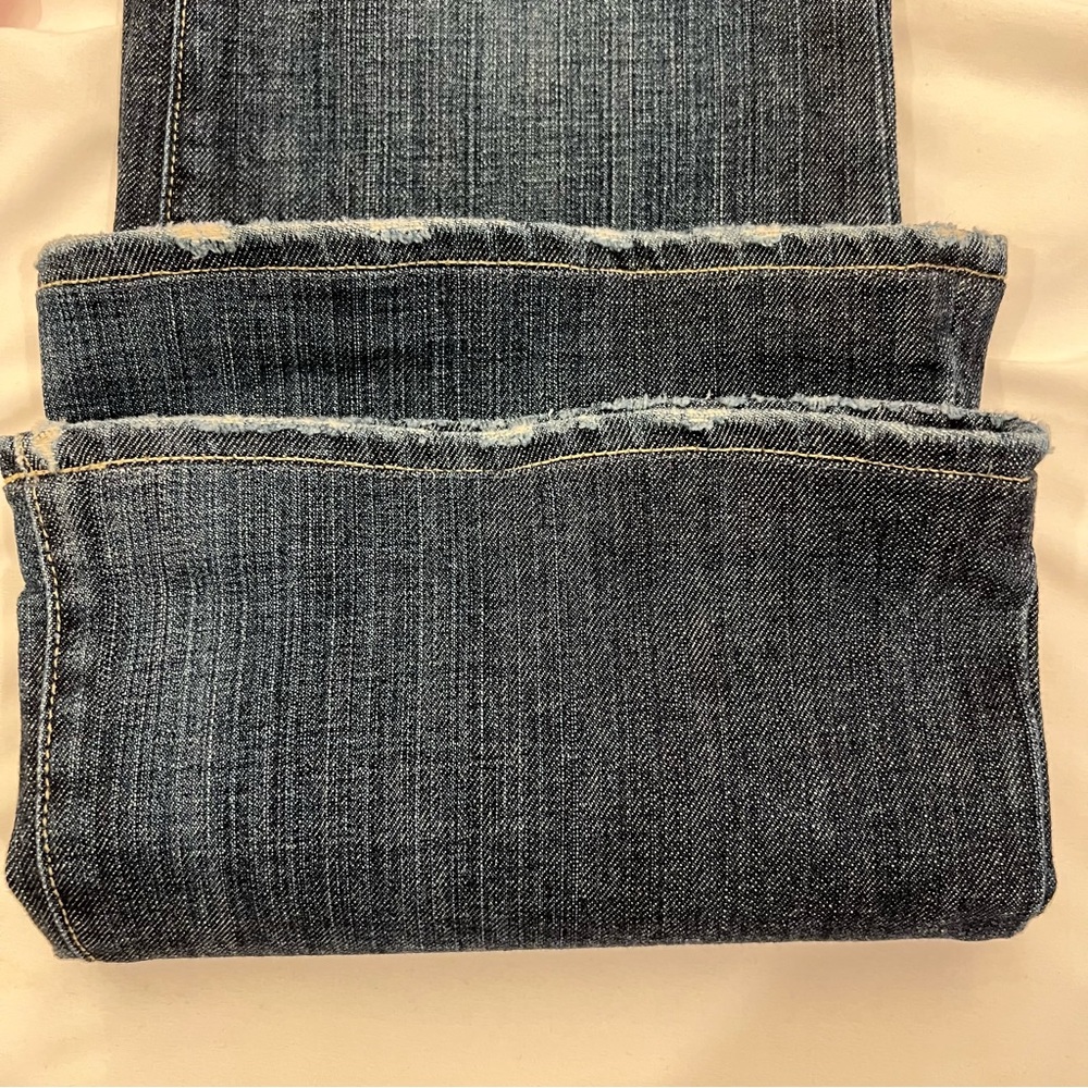 GoldSign Desire Lowrise Distressed Flare Bootcut Denim Jeans USA Made SZ 27 EUC - Picture 11 of 16